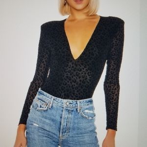 ASTR the Label Leopard Print Bodysuit XS
